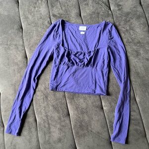 Wilfred Free Purple Crop Long Sleeve T-shirt